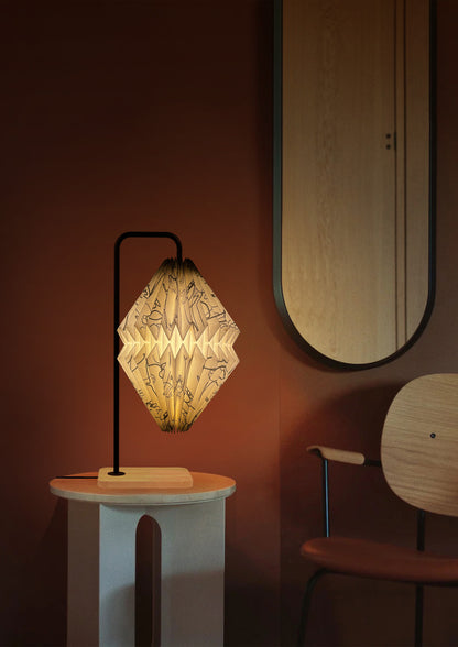 Ink Whisper – Scribble Face Origami Lamp