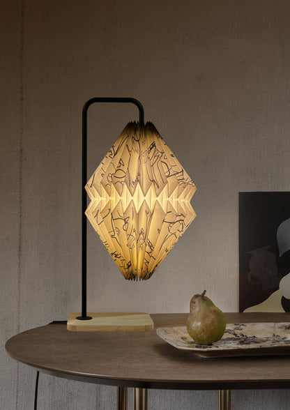 Ink Whisper – Scribble Face Origami Lamp